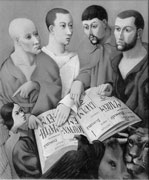 <em>Les quatre Evangélistes</em>, 55x46 cm, huile sur toile, 1929. Collection particulière.