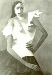 <em>Gitane</em>, 116x81 cm, huile sur toile, 1951. Collection particulière.