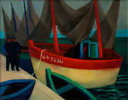 <em>Bretagne rouge</em>, 60x81 cm, huile sur toile, 1954.