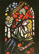 <em>Les fruits de la Terre</em>, dalle de verre, église de Montana, 1956.